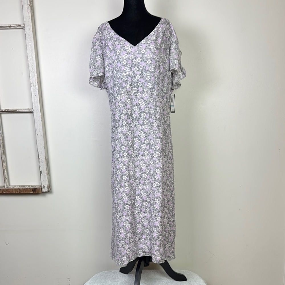 Due per due 100% silk floral dress women’s plus size 20w new with tags